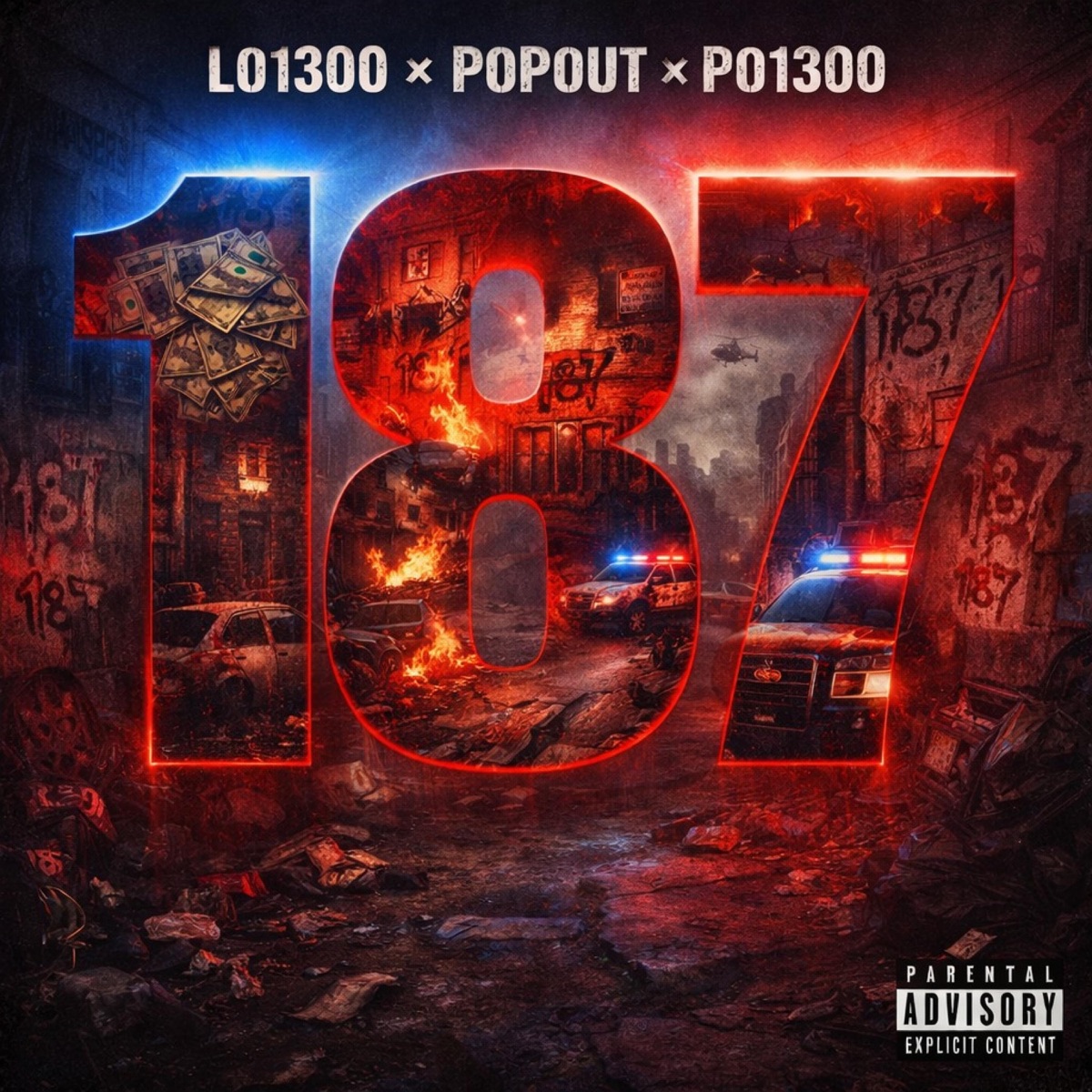 187 (feat. Po1300 & Officialpopout) - Single by Lo1300 album cover