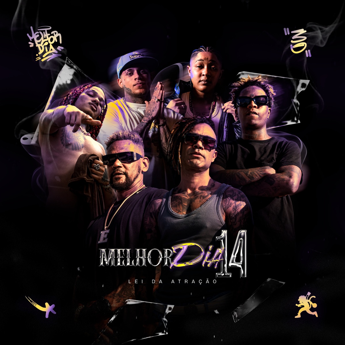 Melhor Dia 14 - Lei da Atração (feat. Edi Rock & Clara Lima) - Single by Marcos Baroni, Brandão85, Mc Pedrinho & Yunk Vino album cover