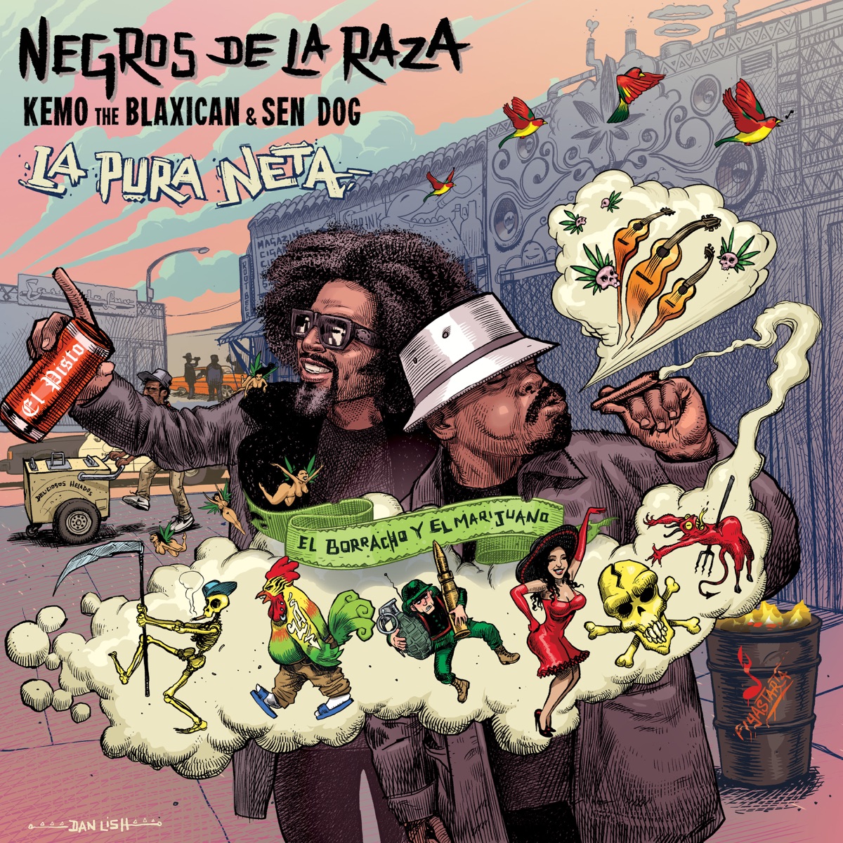 La Pura Neta (El Borracho y El Marijuano) by Negros De La Raza, Sen Dog & Kemo the Blaxican album cover