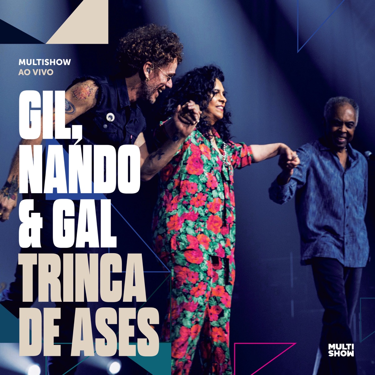 Trinca de Ases (Ao Vivo) by Gilberto Gil, Nando Reis & Gal Costa album cover