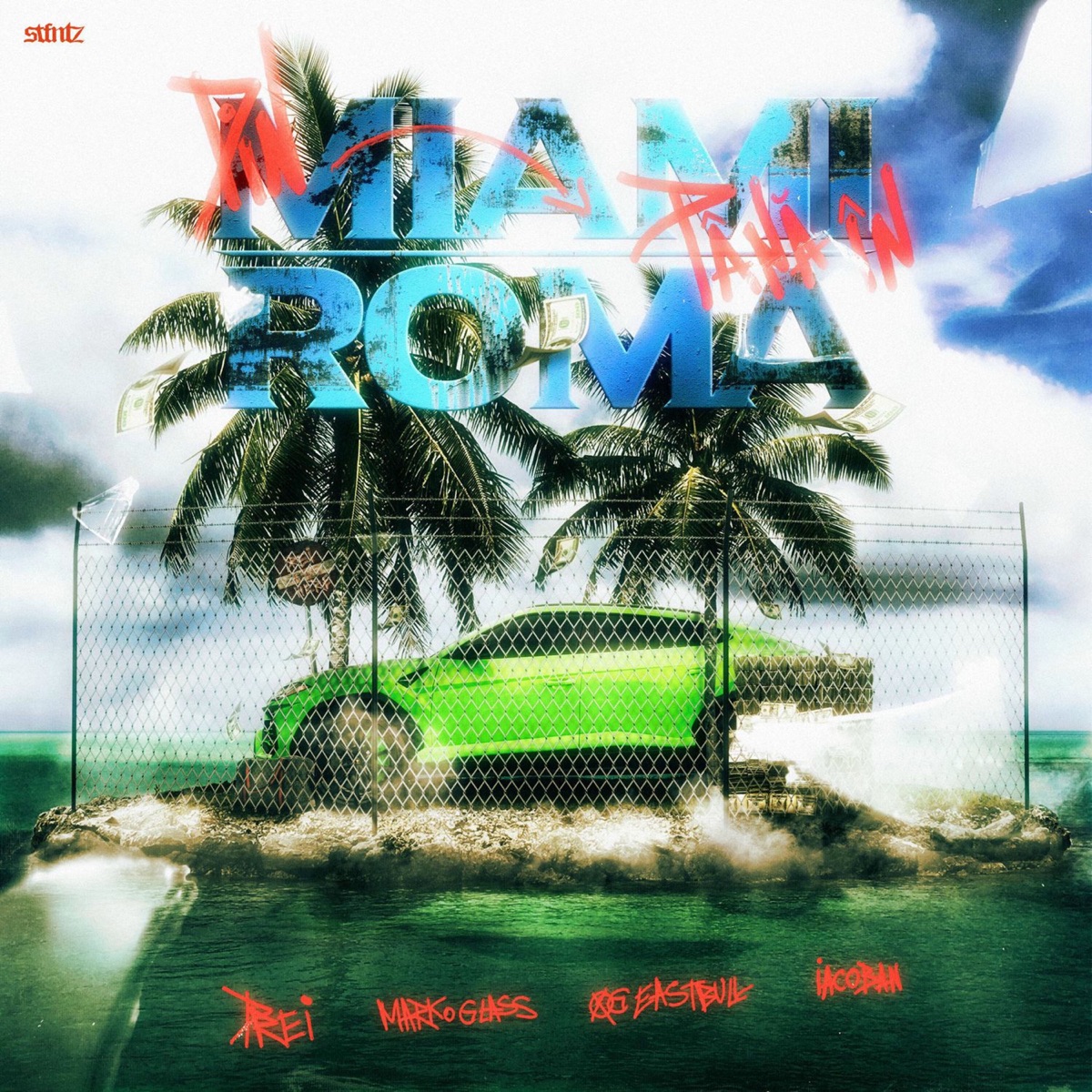 Din Miami până în Roma (feat. Andrei) - Single by OG Eastbull, Marko Glass, Iacoban & Drei album cover