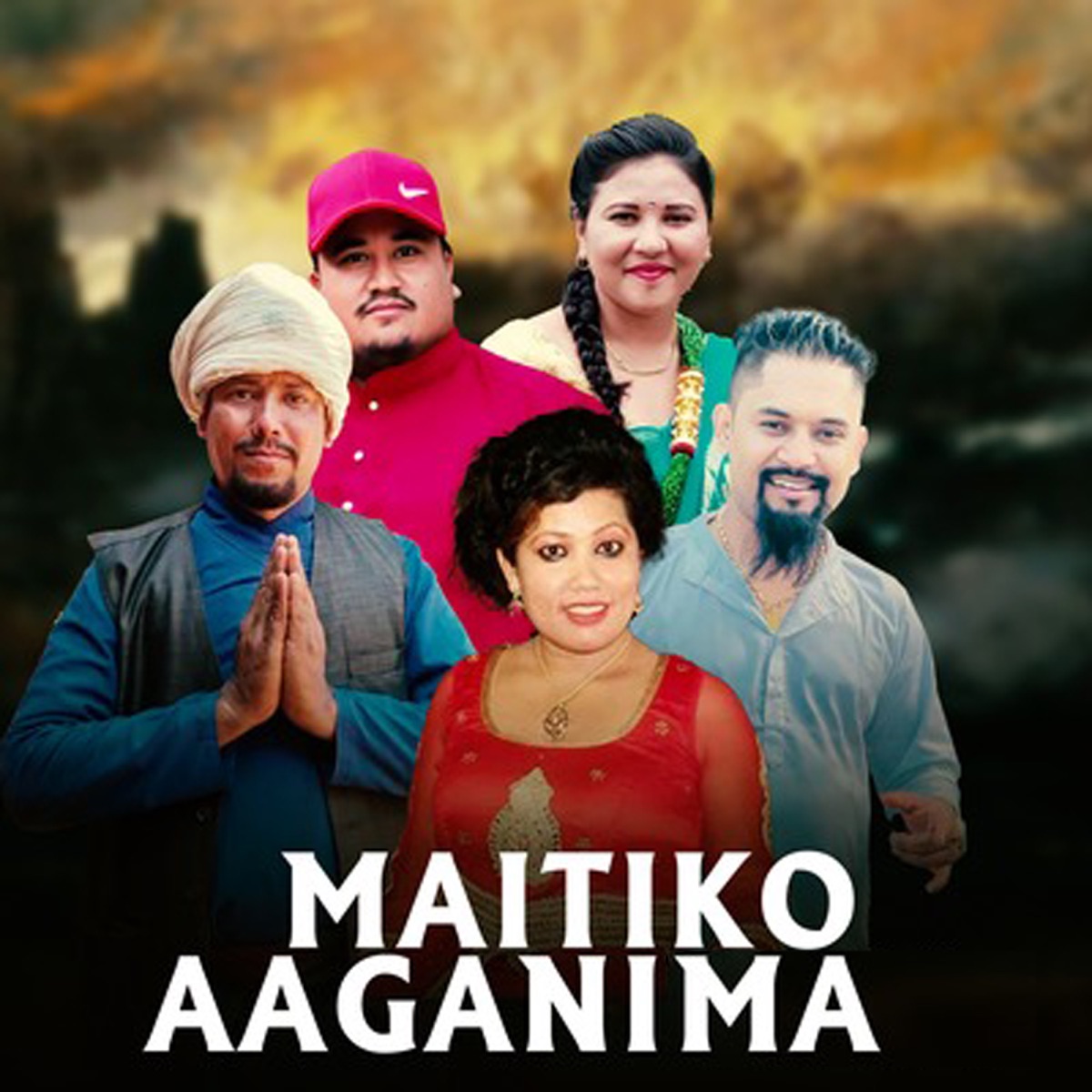 Maitiko Aaganima (feat. Dipak Oli) - EP by Rajkumar Xetri, Radhika Hamal & Krishna Bajagain album cover