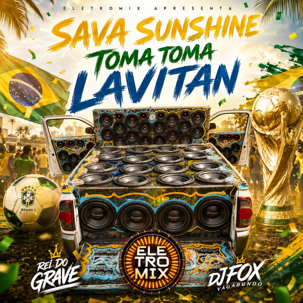 SAVA SUNSHINE TOMA TOMA LAVITAN - Single by Rei Do Grave, Dj Fox Vagabundo & Eletromix album cover