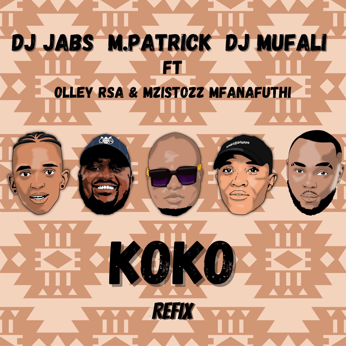 Koko (feat. Olley RSA & Mzistozz Mfanafuthi) [Refix] - Single by Dj Jabs, M.Patrick & DJ Mufali album cover