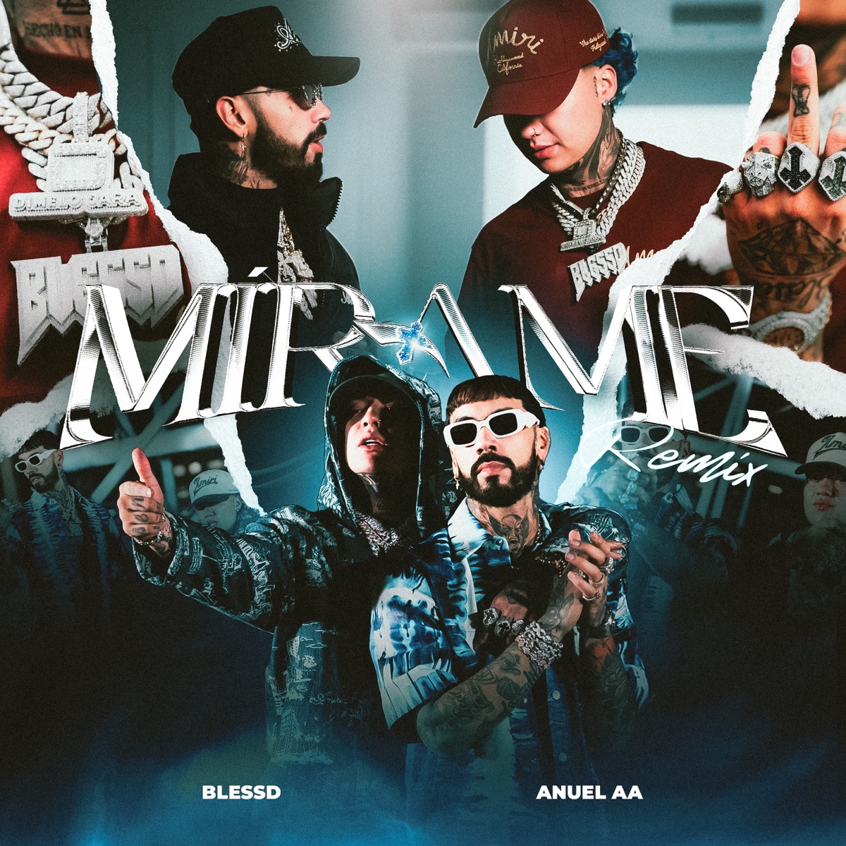 MÍRAME (REMIX) - Single by Blessd, Anuel AA & Ovy On the Drums album cover
