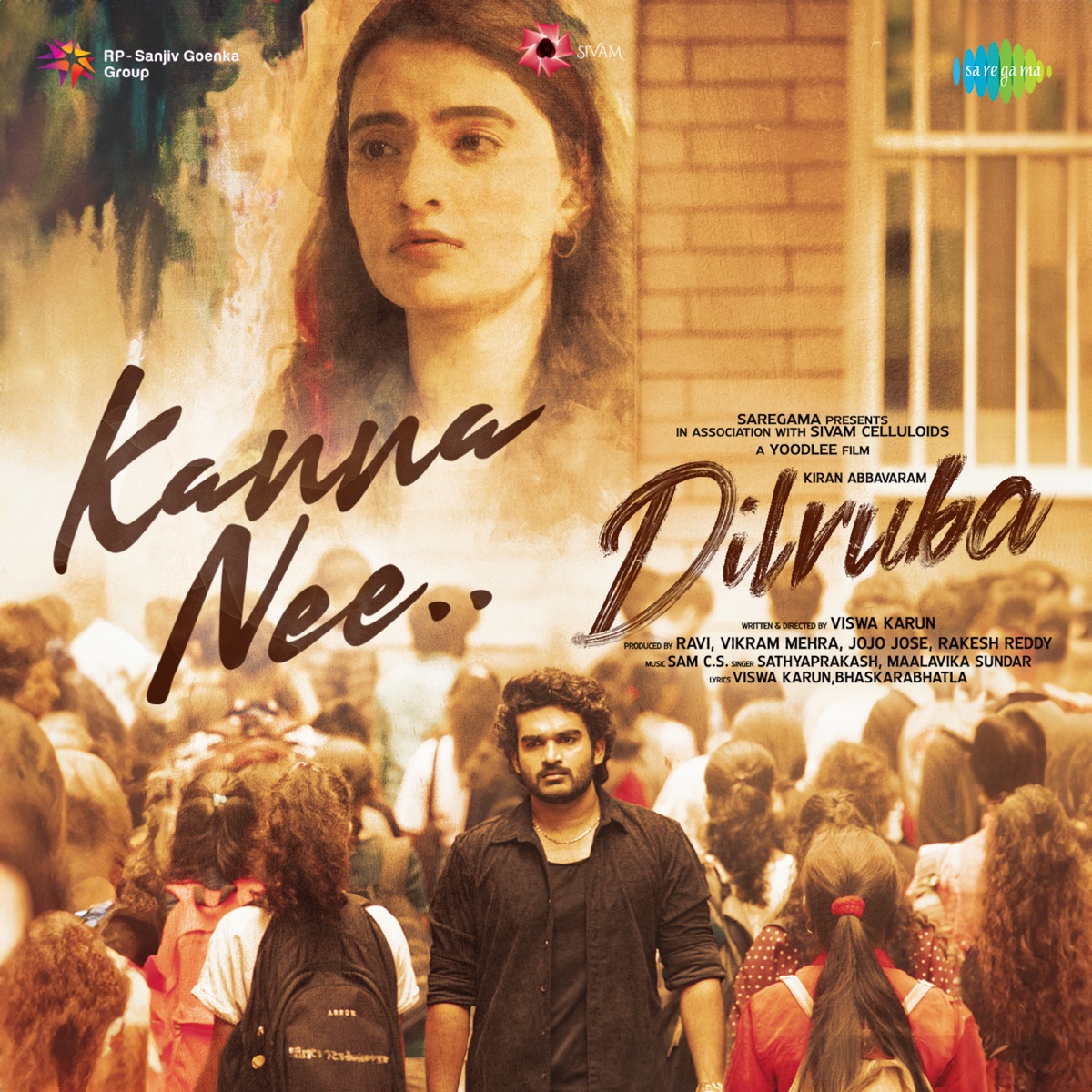 Kanna Nee (From "Dilruba") - Single by Sathya Prakash, Maalavika Sundar, Sam C.S., Viswa Karun & Bhaskarabhatla album cover