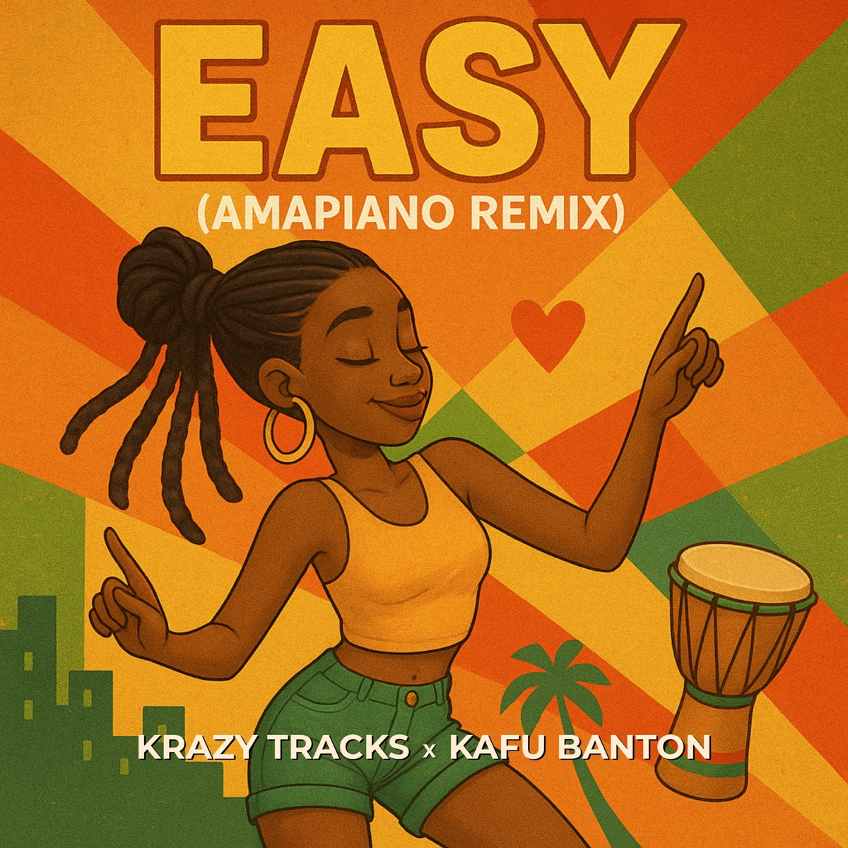 Easy (Amapiano Remix) - Single by Krazy Tracks & Kafu Banton album cover