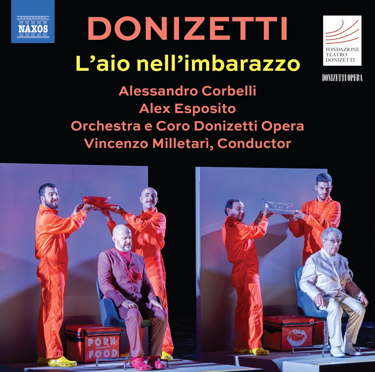 Donizetti: L'ajo nell'imbarazzo, A. 11 by Alessandro Corbelli, Alex Esposito, Donizetti Opera Choir, Donizetti Opera Orchestra & Vincenzo Milletarì album cover