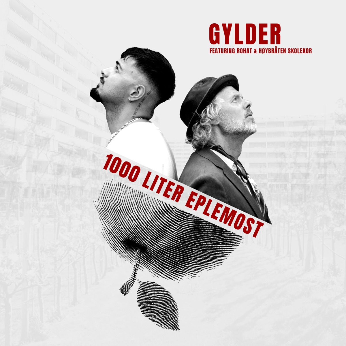 1000 liter eplemost (feat. Rohat & Høybråten Skolekor) - Single by Gylder album cover