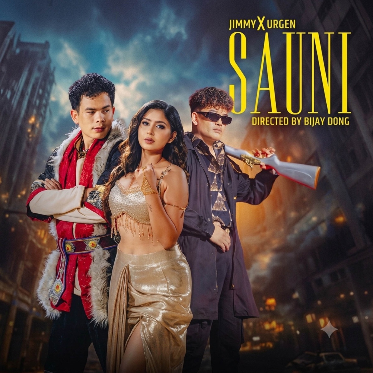 Sauni - Single by Urgen Dong, Jimmy Gyalchen & Samikshya Adhikari album cover