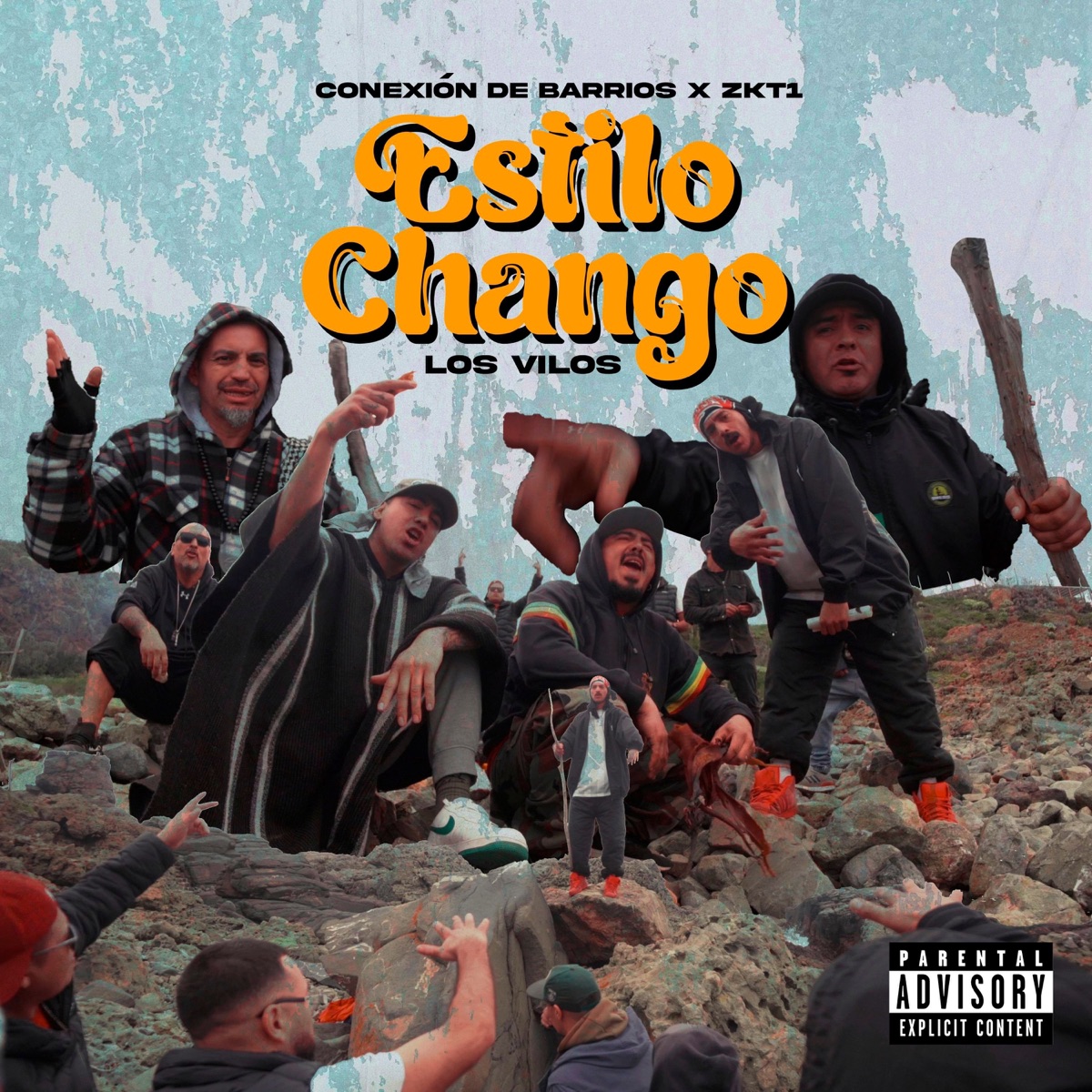 CONEXION DE BARRIOS - ESTILO CHANGO (feat. Oct, Dosier, Pato Bosses, Confuso, Robman, Alkota, Guerrillerokulto, SongKb & Dj Rvnks) - Single by Roots Moe, Lechero Mon & Ezer album cover