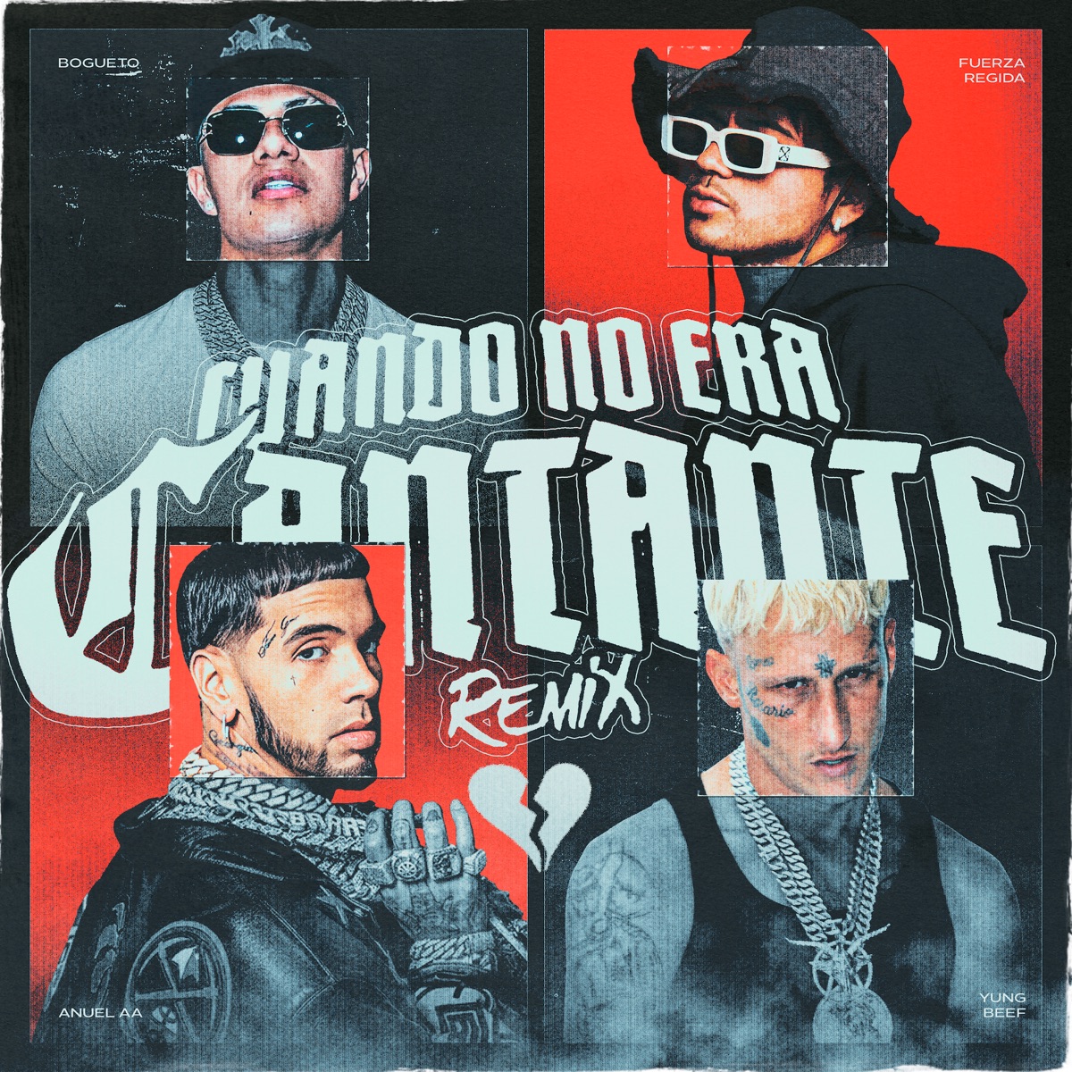 Cuando No Era Cantante (Remix) - Single by El Bogueto, Anuel AA, Fuerza Regida & Yung Beef album cover
