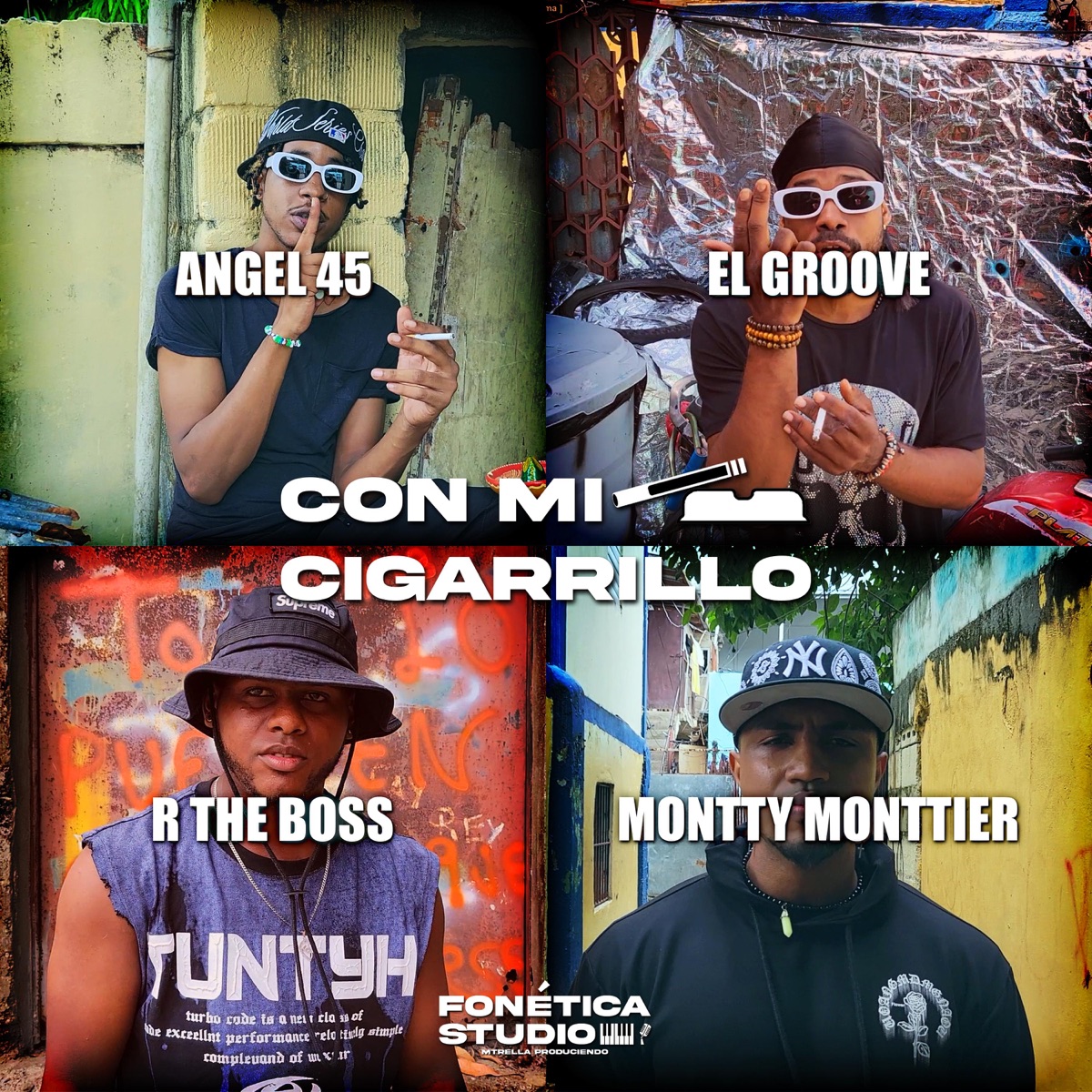 Con Mi Cigarrillo (feat. Ángel 45, El Groove, R The Boss & Montty Monttier) - Single by Fonetica Studio album cover