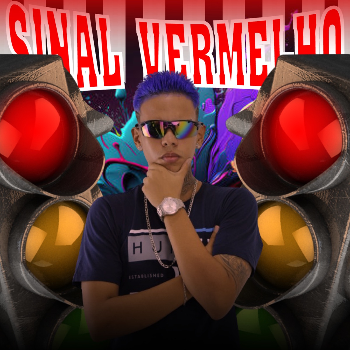 Sinal Vermelho (Remix) [feat. Alanzinho No BEAT] - Single by Alanzinho O Bruxo album cover