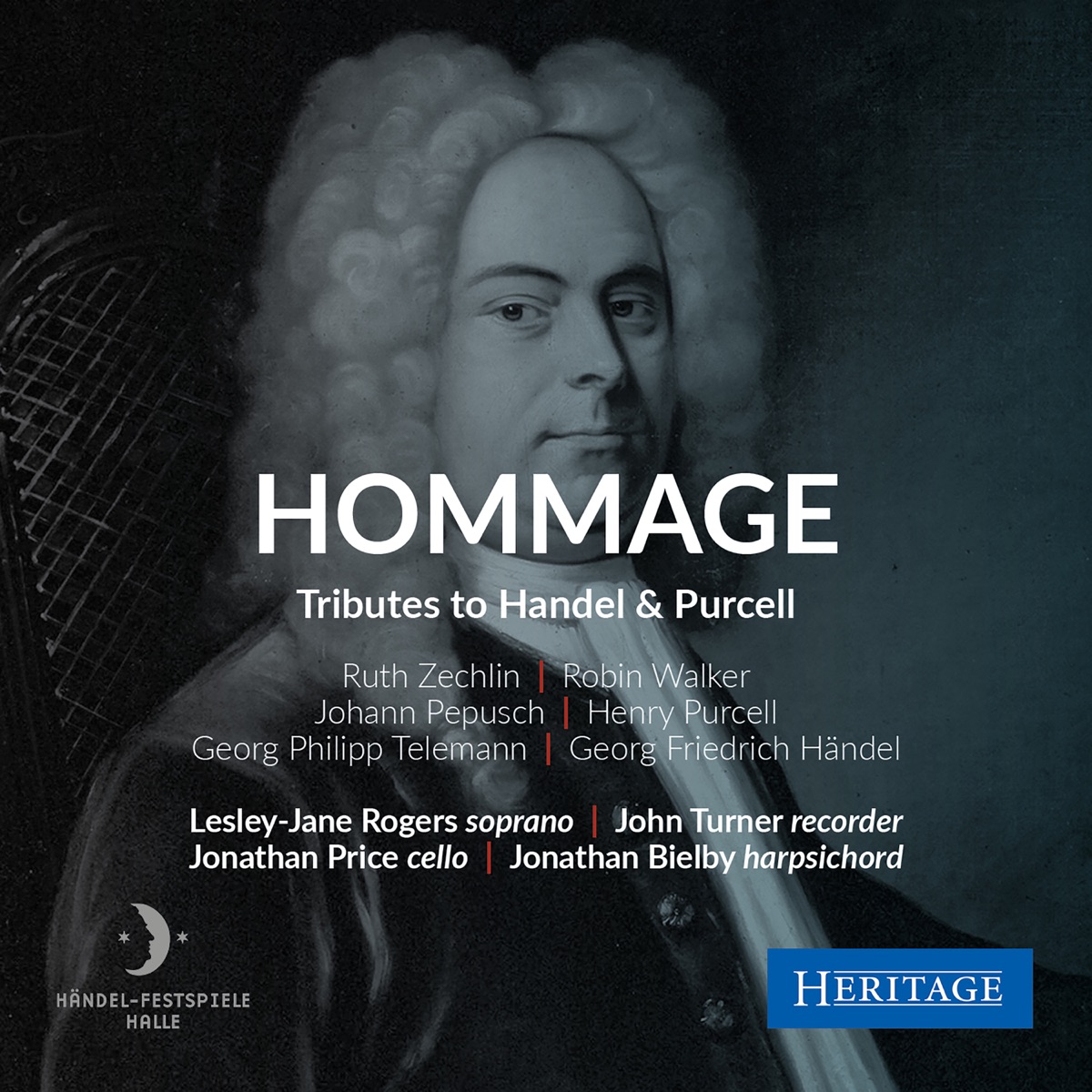 Hommage: Tributes to Handel & Purcell by John Turner, Lesley-Jane Rogers, Jonathan Bielby & Jonathan Price album cover