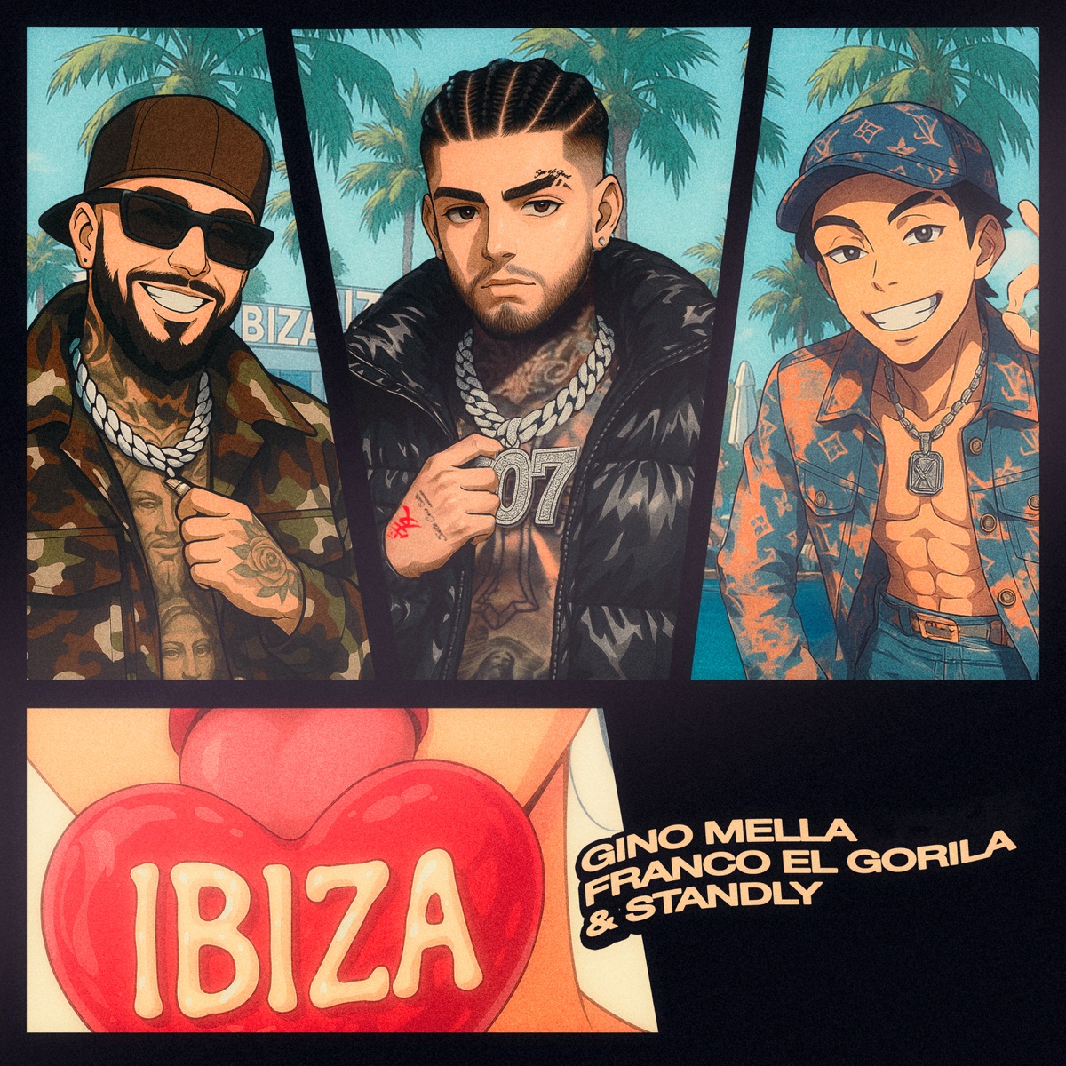 Ibiza - Single by Gino Mella, Standly & Franco "El Gorilla" album cover