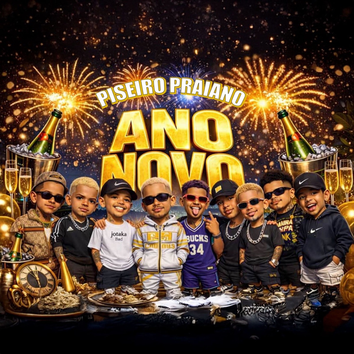 Piseiro Praiano - Ano Novo - Single by Mano Cheffe, Rxnxto, Tarta 081, Teteu Batatinha, Vytinho LB, ViTT, mp na voz, Said Zn, MC MB & XWEED album cover
