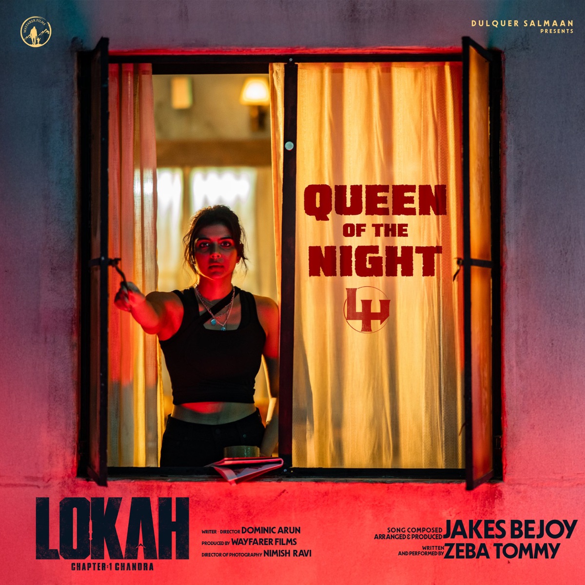 Queen Of The Night (From "Lokah - Chapter 1: Chandra") - Single by Jakes Bejoy & Zeba Tommy album cover