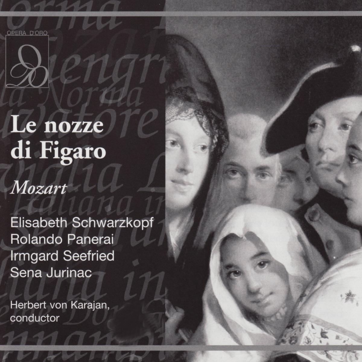 Mozart: Le Nozze Di Figaro (The Marriage of Figaro) by Elisabeth Schwarzkopf, Rolando Panerai, Irmgard Seefried, Sena Jurinac, Mario Petri, Luisa Villa, Mariella Adani, Teatro Alla Scala Orchestra, La Scala Chorus & Herbert von Karajan album cover