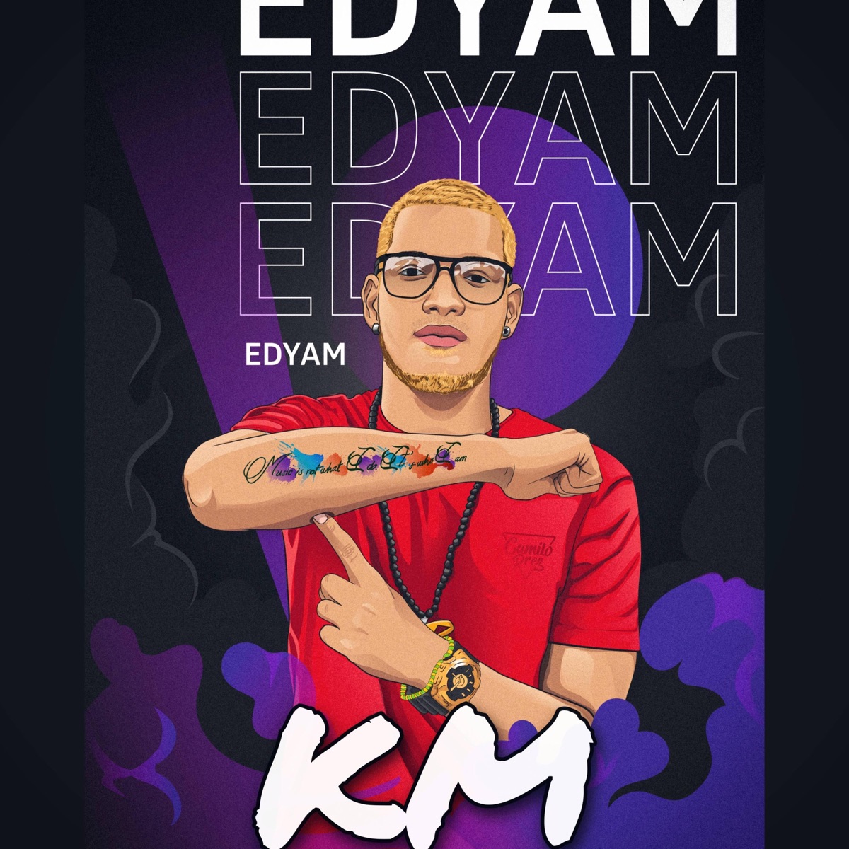 KM - Single by Edyam Riviere album cover