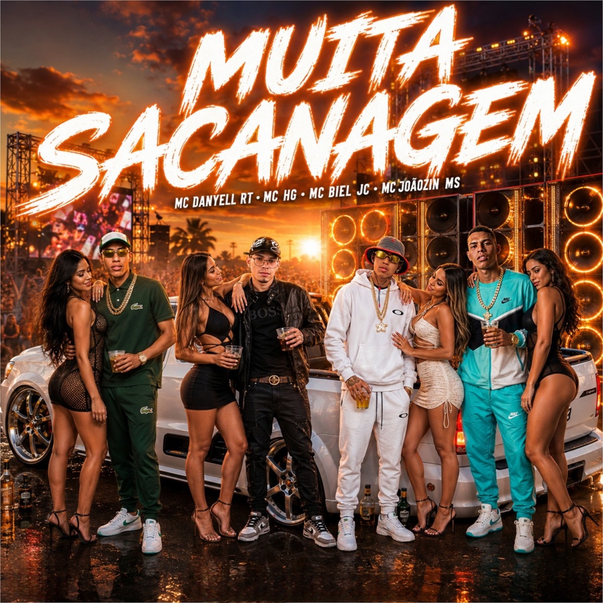 MUITA SACANAGEM (feat. DJ IGU BEATS) - Single by MC Danyell RT, MC HG, MC Biel JC & MC JOAÕZIN MS album cover