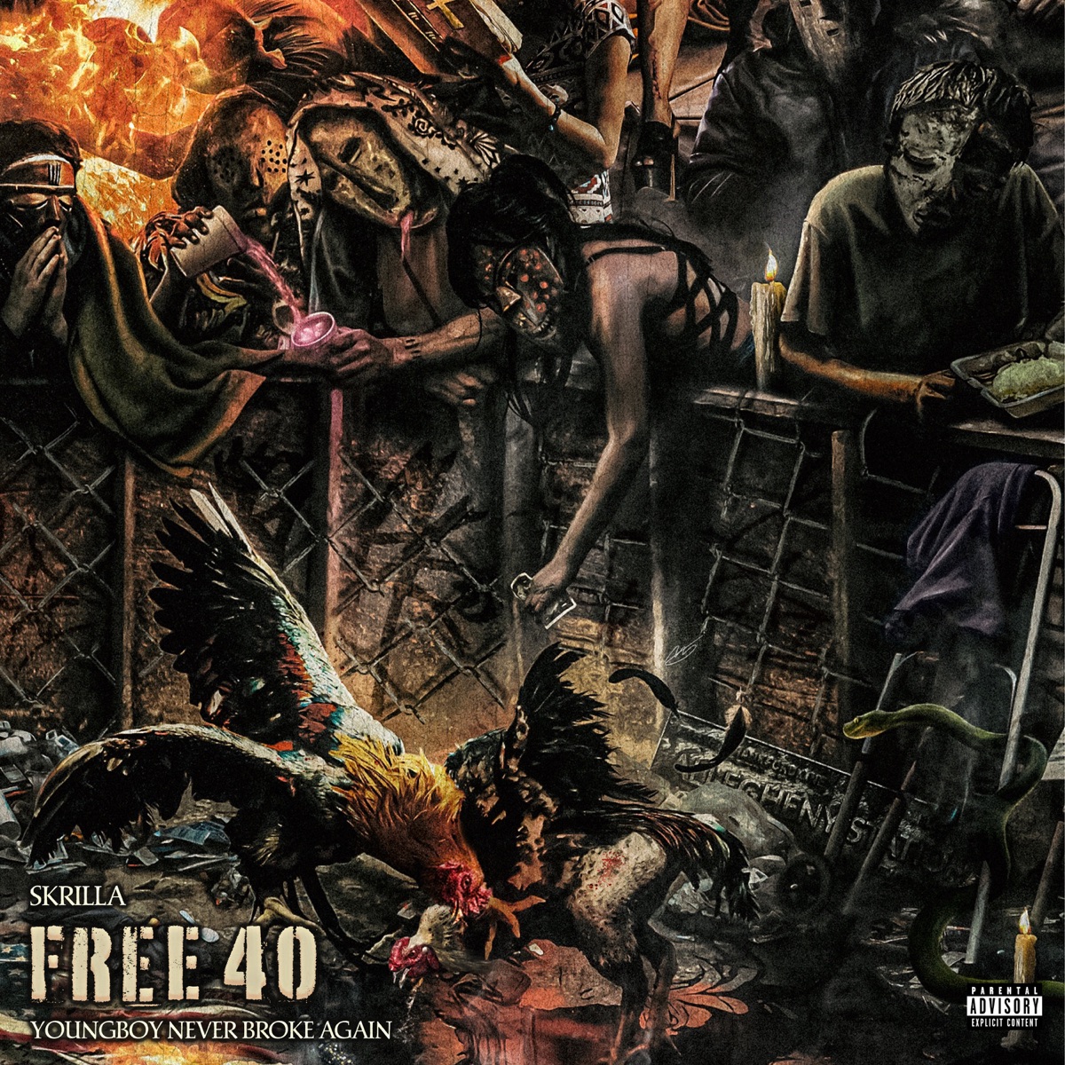 Free 40 (feat. YoungBoy Never Broke Again) - Single by Skrilla album cover artwork
