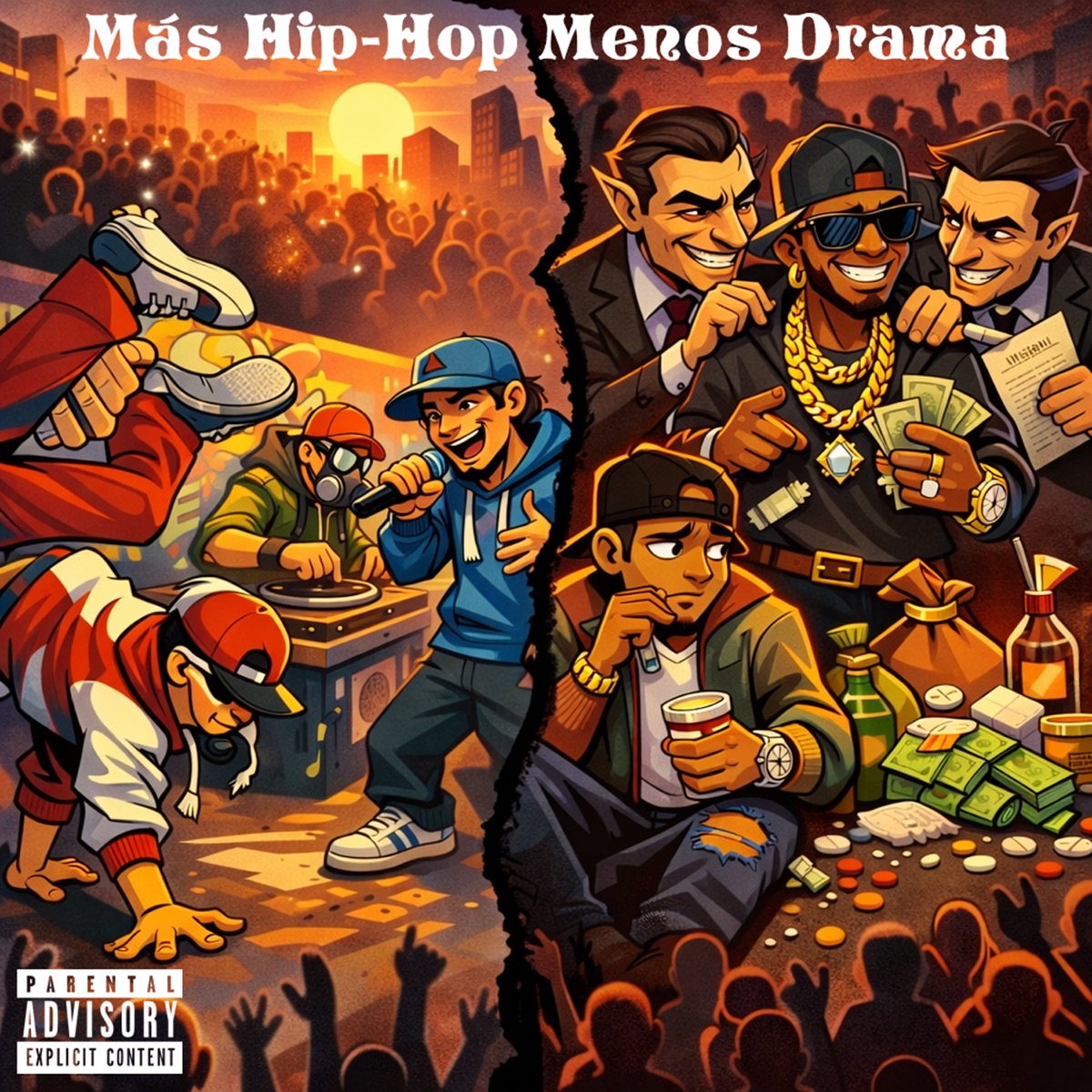 Más Hip-Hop Menos Drama (feat. Big Barret, Sigilo MC & Mentes Nocturnas) - Single by Kabster album cover