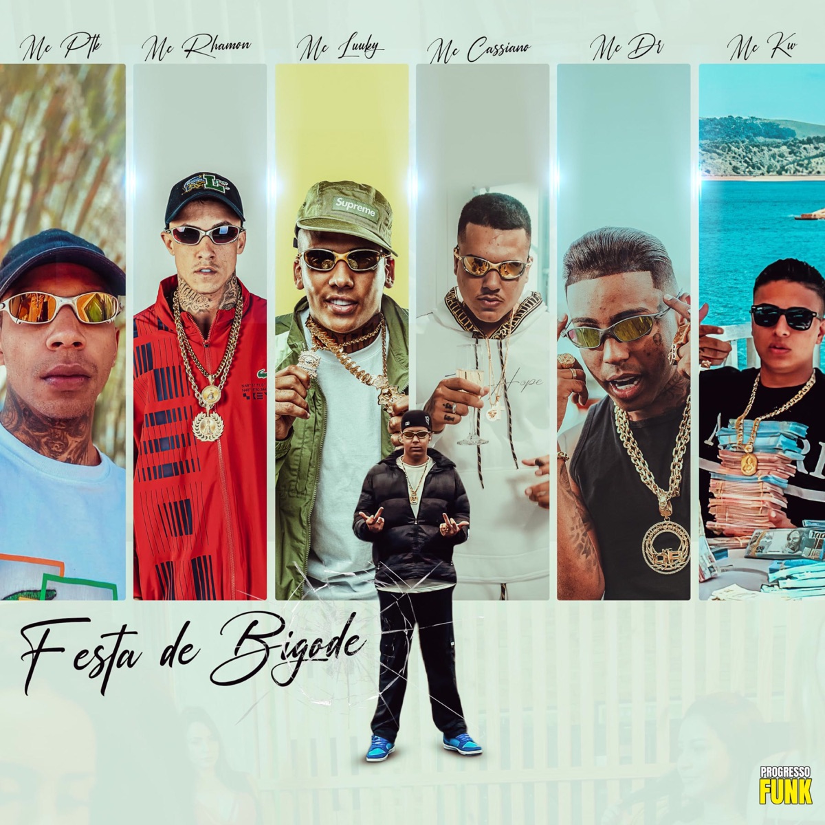 Festa de Bigode (feat. Lui-V, Mc DR & Kw) - Single by MC Rhamon, MC Cassiano, Mc ptk & MC LUUKY album cover