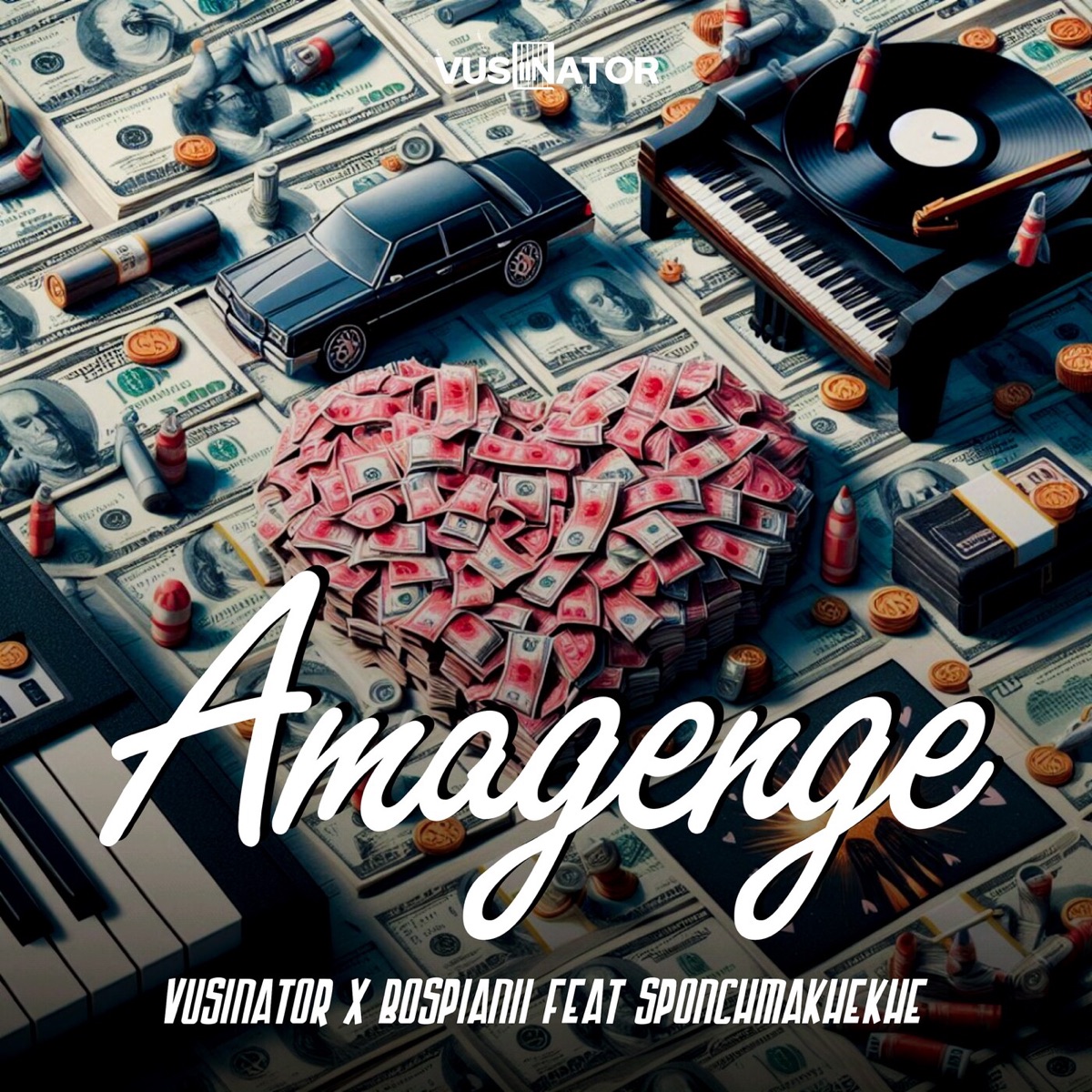 Amagenge (feat. Sponchmakhekhe) - Single by Vusinator & BosPianii album cover