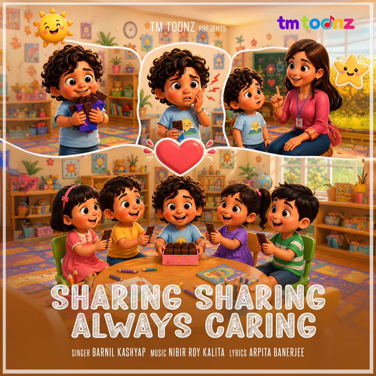 Sharing Sharing Always Caring - Single by Barnil Kashyap, Nibir Roy Kalita & Arpita Banerjee album cover