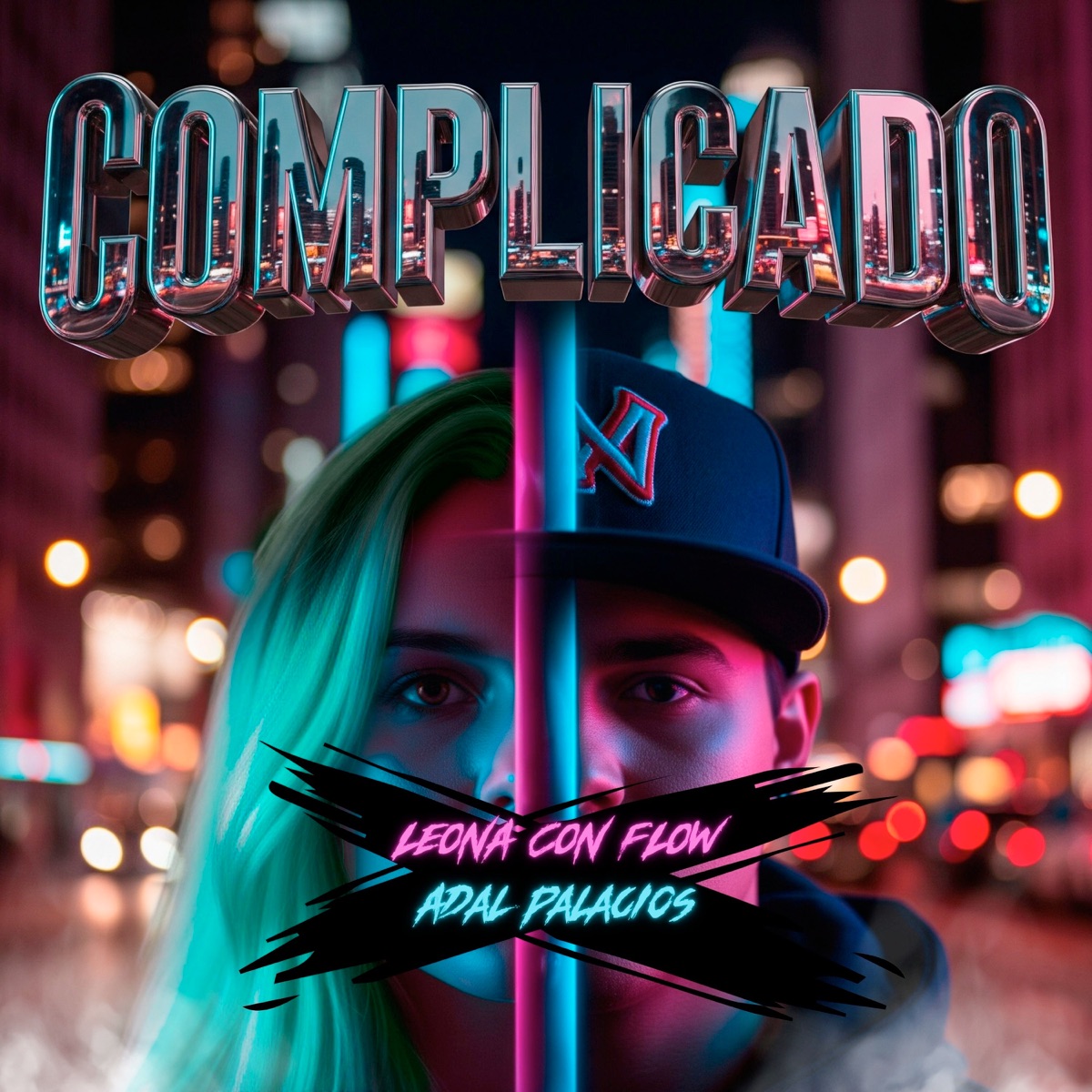 Complicado (feat. Ak Kin Music & Dj Full Mx) - Single by LEONA CON FLOW & Adal palacios album cover