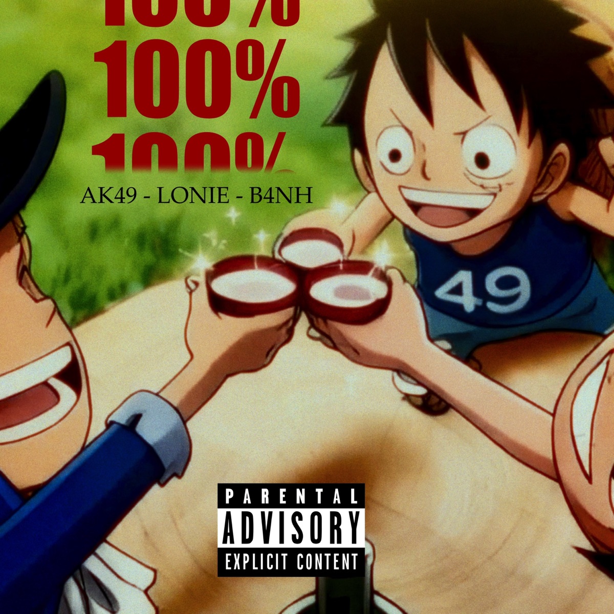 100% - Single by GepolyG, Ak49, Lonie & B4NH album cover