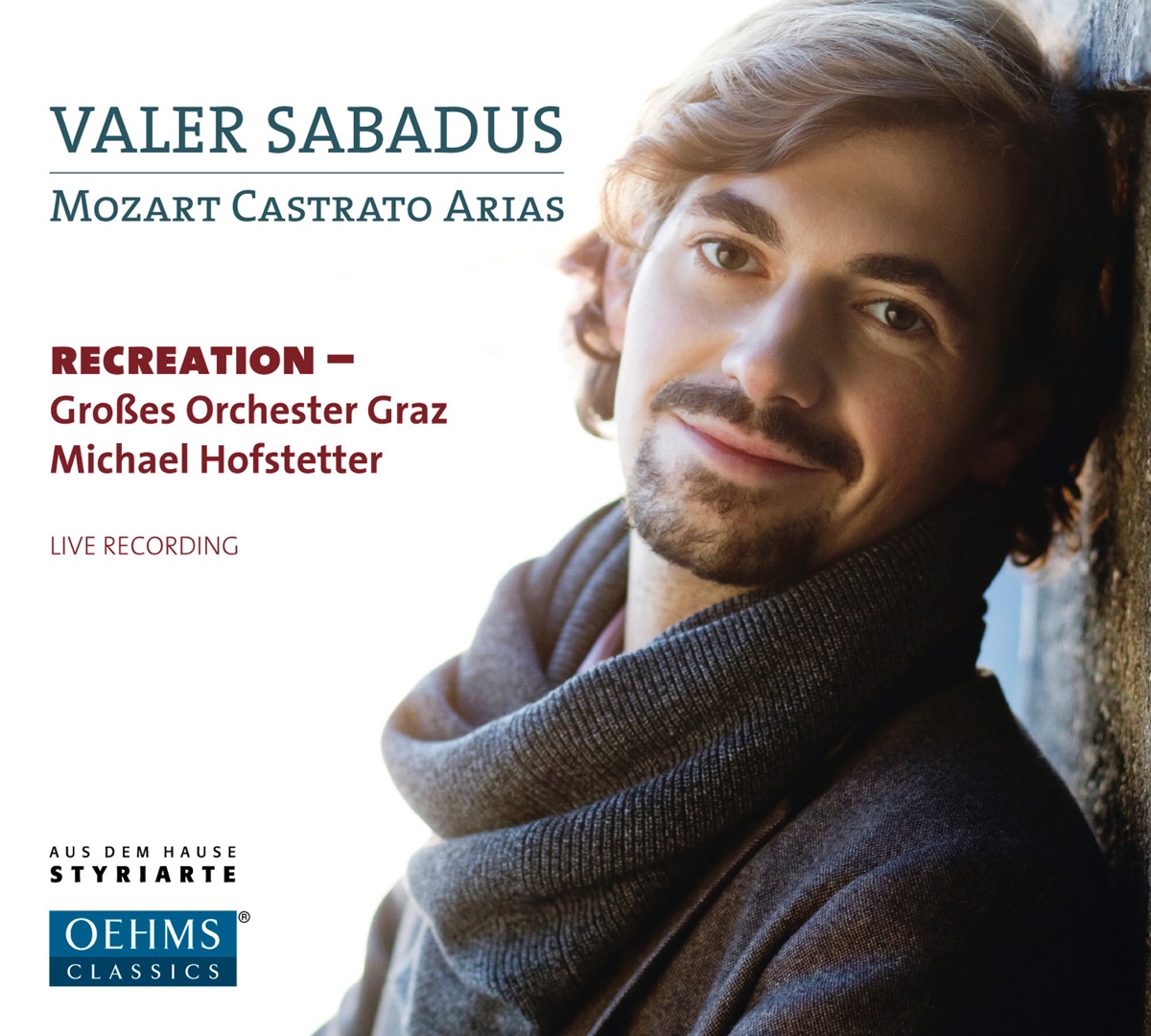 Mozart: Castrato Arias (Live) by Valer Sabadus, recreation - Großes Orchester Graz & Michael Hofstetter album cover