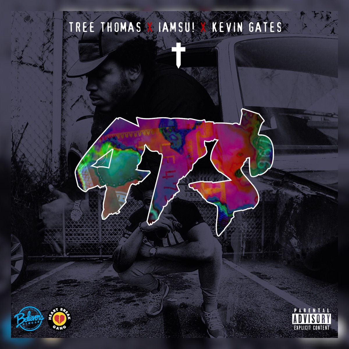 4T$ (feat. Kevin Gates, Iamsu!) - Single by Kevin Gates, Iamsu! & Tree Thomas album cover