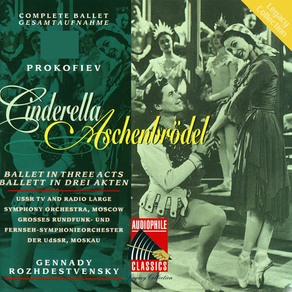 Prokofiev: Cinderella - Ballet in Three Acts by USSR TV and Radio Large Symphony Orchestra & Gennady Rozhdestvensky album cover