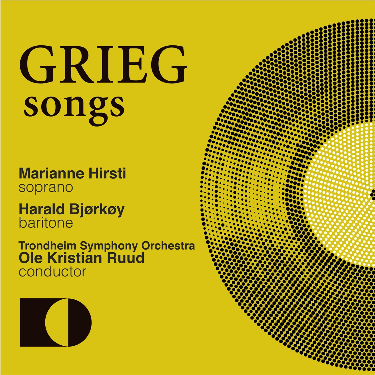 Edvard Grieg, Songs with Orchestra by Marianne Hirsti, Trondheim Symphony Orchestra & Ole Kristian Ruud album cover