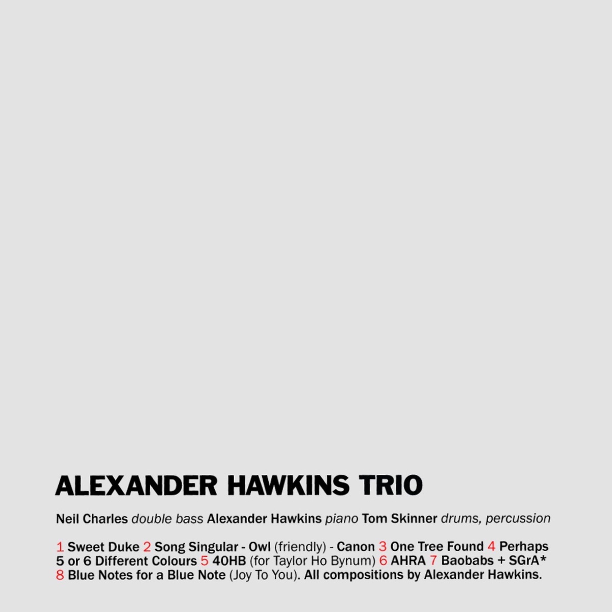 Alexander Hawkins Trio by Alexander Hawkins album cover