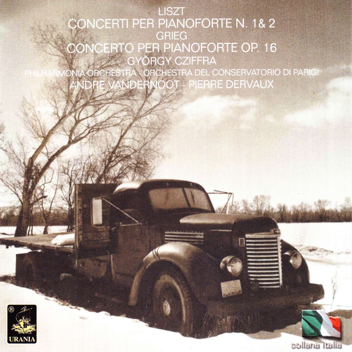 Liszt: Piano Concertos Nos. 1 & 2 - Grieg: Piano Concerto Op. 16 by György Cziffra, Orchestre de la Société des Concerts du Conservatoire, Philharmonia Orchestra, Andre Vandernoot & Pierre Dervaux album cover