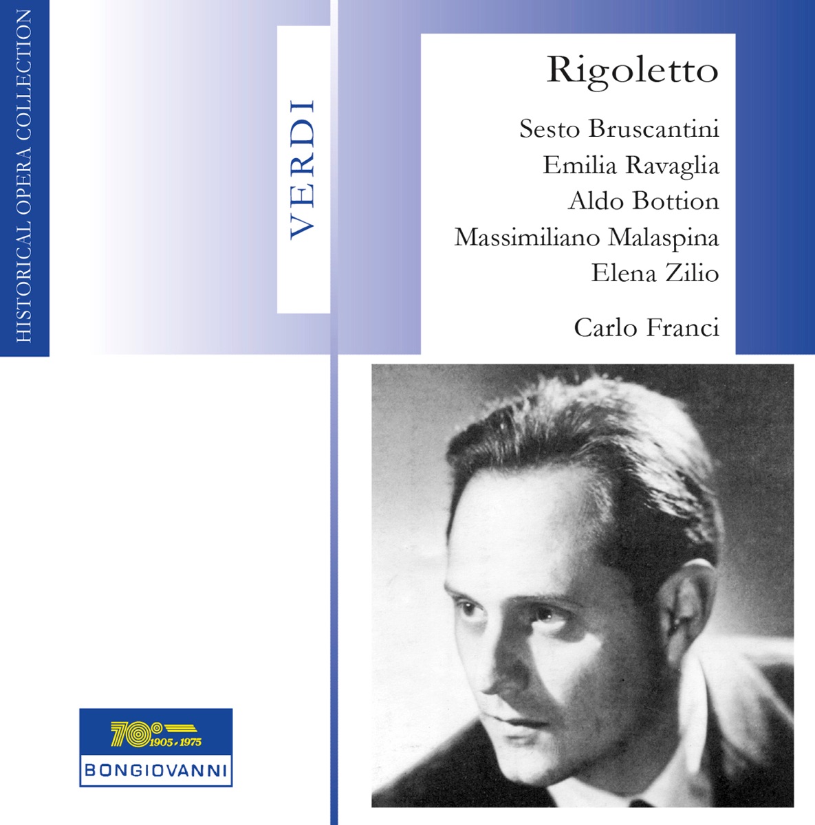 Verdi: Rigoletto (Live) by Sesto Bruscantini, Alfredo Simonetto, Ralph Lambert, Coro di Milan della RAI, Adriana Guerrini, Emilia Ravaglia, Aldo Bottion, Elena Zilio, Massimiliano Malaspina, Coro di Roma della RAI, Orchestra Sinfonica Di Roma Della RAI, Carlo Franci & Orchestra sinfonica di Milan della RAI album cover