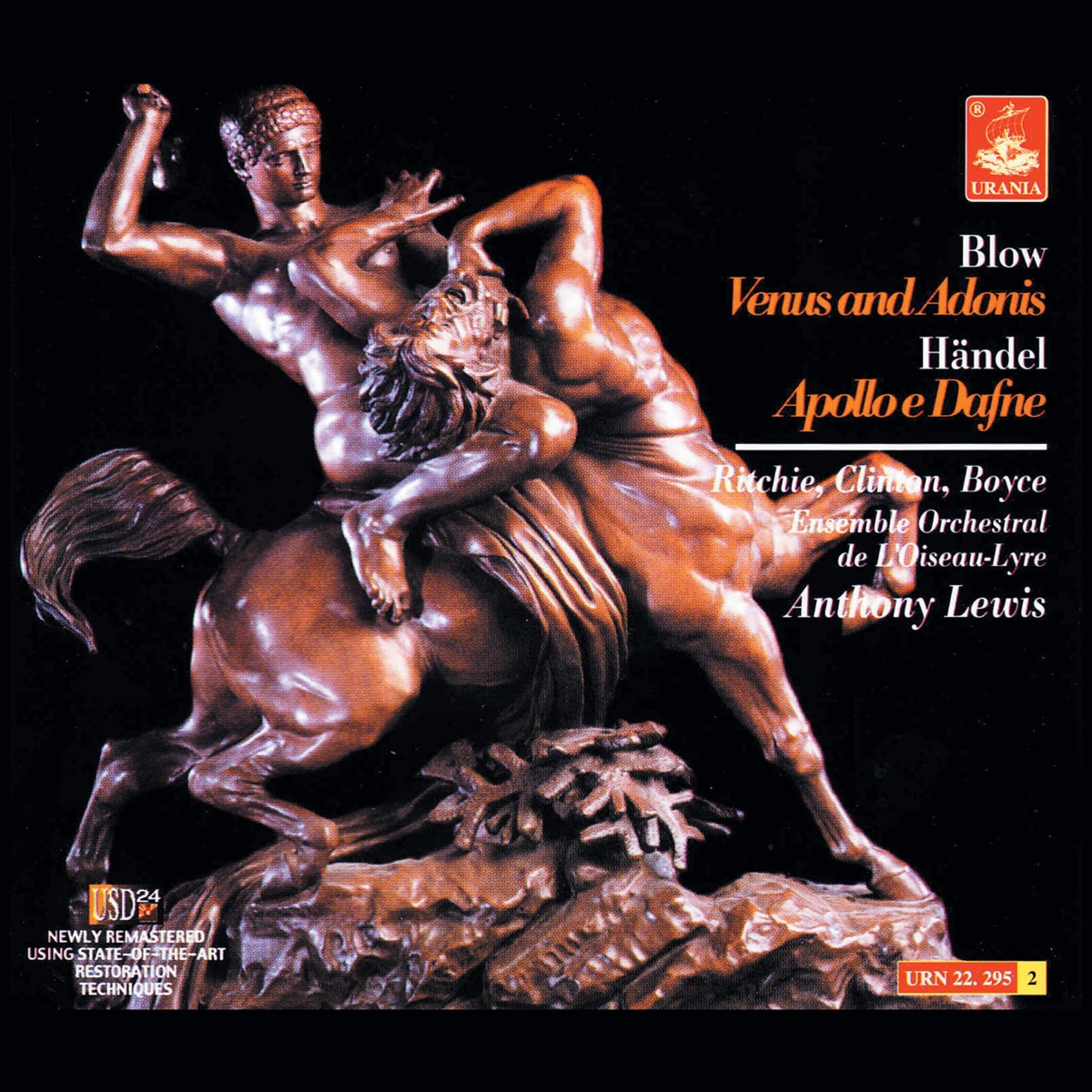 Blow: Venus and Adonis & Handel: Apollo E Dafne by Anthony Lewis, Ensemble Orchestral de L'Oiseau-Lyre & The Saint Cecilia Orchestra album cover