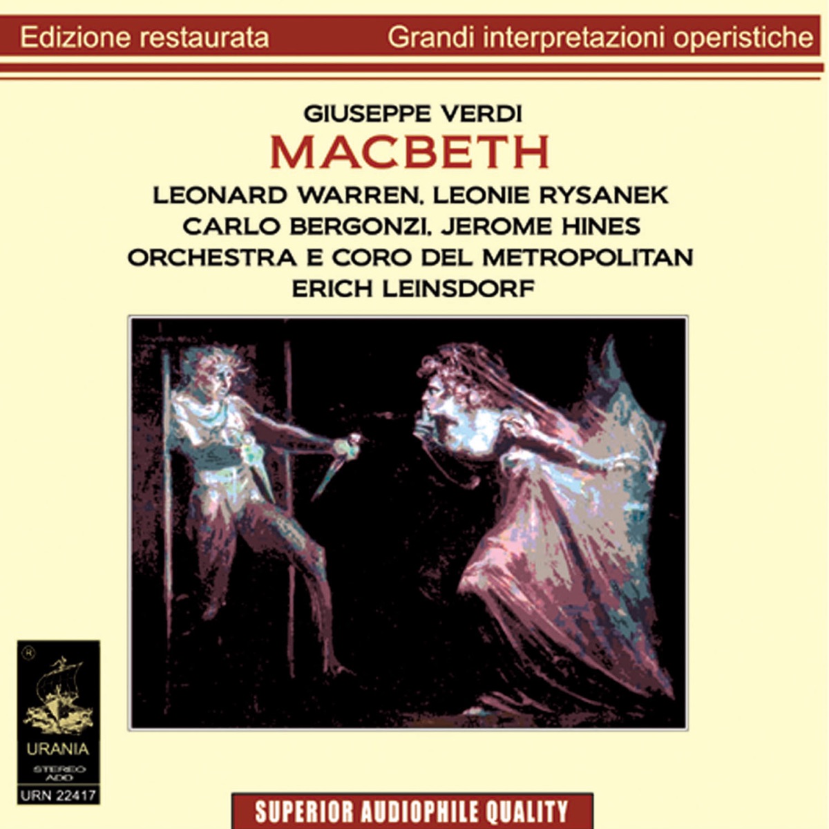 Verdi: Macbeth by Leonard Warren, Leonie Rysanek, Carlo Bergonzi, Metropolitan Symphony Orchestra, The Metropolitan Opera & Erich Leinsdorf album cover