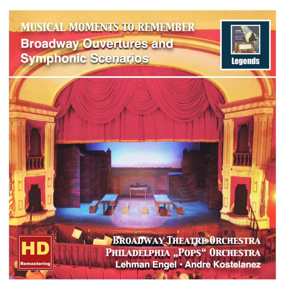 Musical Moments to Remember: Broadway Ouvertures & Symphonic Scenarios by The Broadway Theatre Orchestra, The Philadelphia Orchestra Pops, Lehman Engel & André Kostelanetz album cover