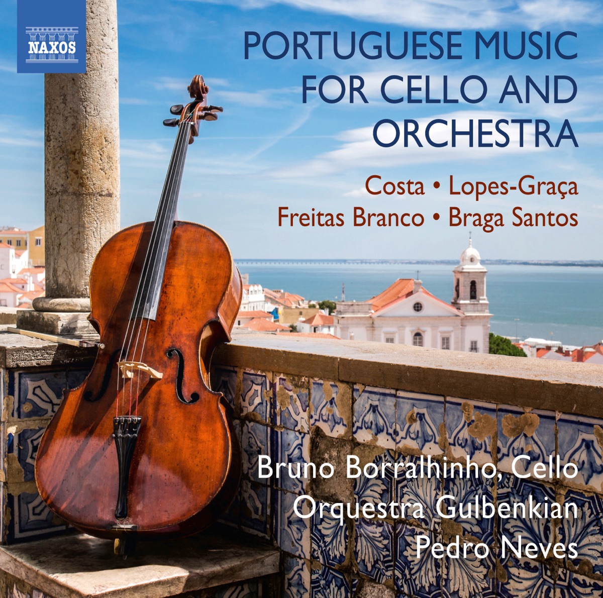Portuguese Music for Cello & Orchestra by Bruno Borralhinho, Orquestra Gulbenkian & Pedro Neves album cover