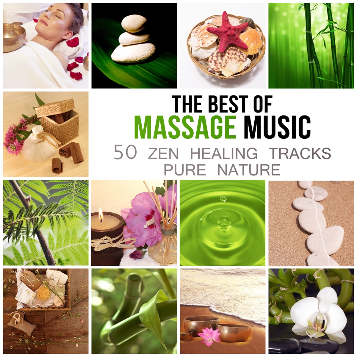 The Best of Massage Music: 50 Healing Tracks Zen Pure Nature, Deep Relaxation, Meditation, Spa Wellness, Sleep Inducing & Reiki, Relaxing Therapy Rain & Ocean Waves by Tranquility Spa Universe album cover
