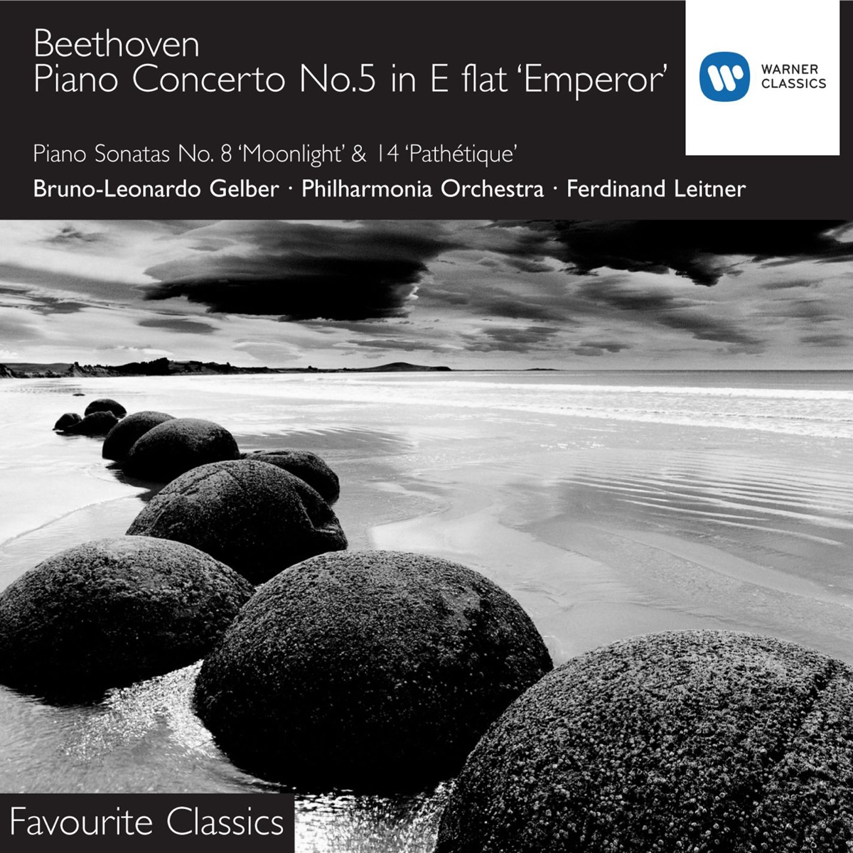 Beethoven: Piano Concerto No. 5 "Emperor" & Piano Sonatas Nos. 8 "Pathétique" & 14 "Moonlight" by Ferdinand Leitner, Philharmonia Orchestra & Bruno-Leonardo Gelber album cover