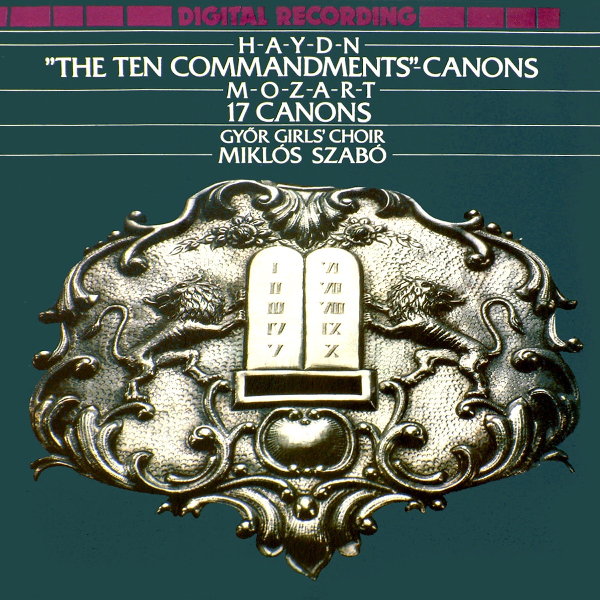 Haydn: The Ten Commandments Canons - Mozart: 17 Canons by Győr Girls' Choir & Miklós Szabó album cover