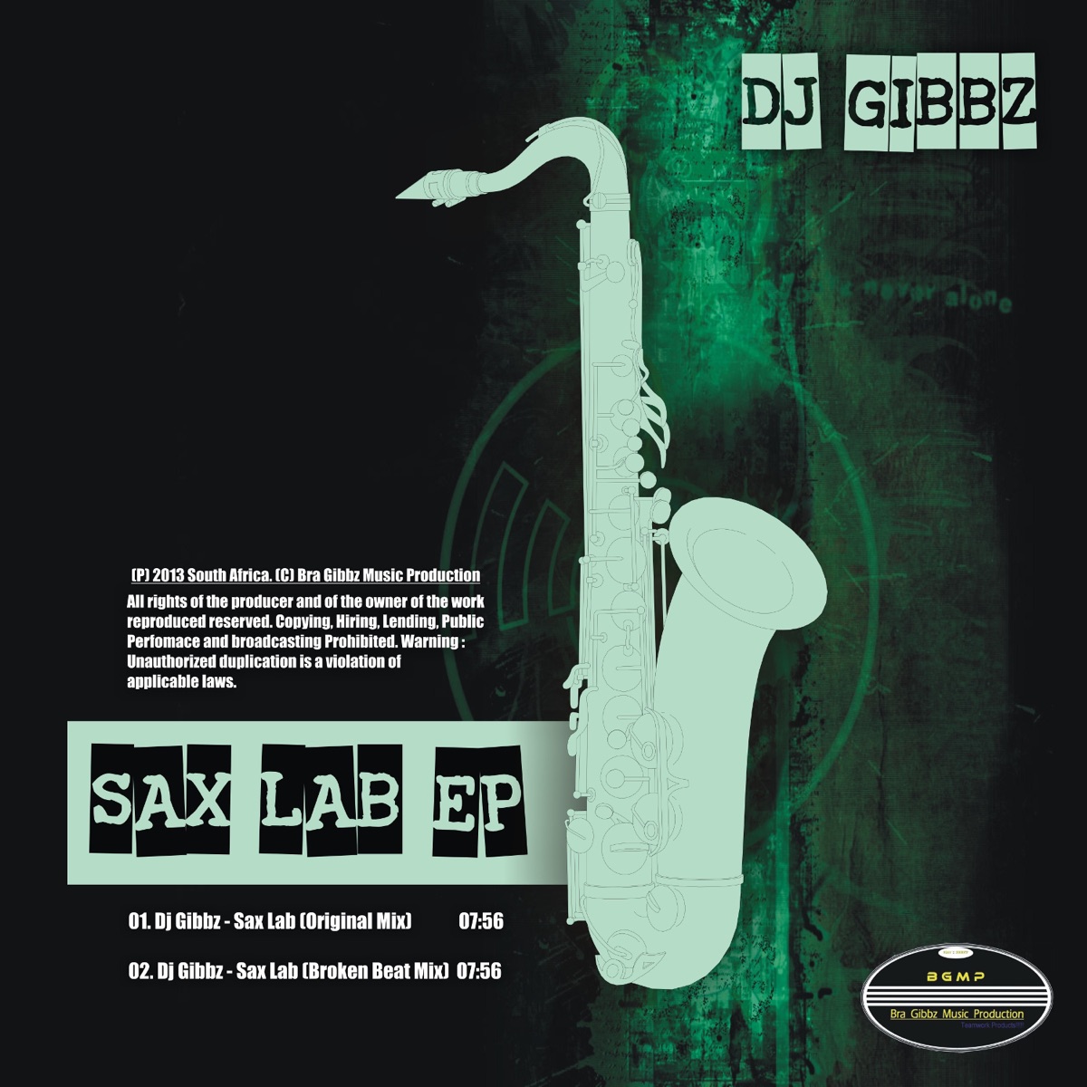 Sax Lab EP by Dj Gibbz album cover