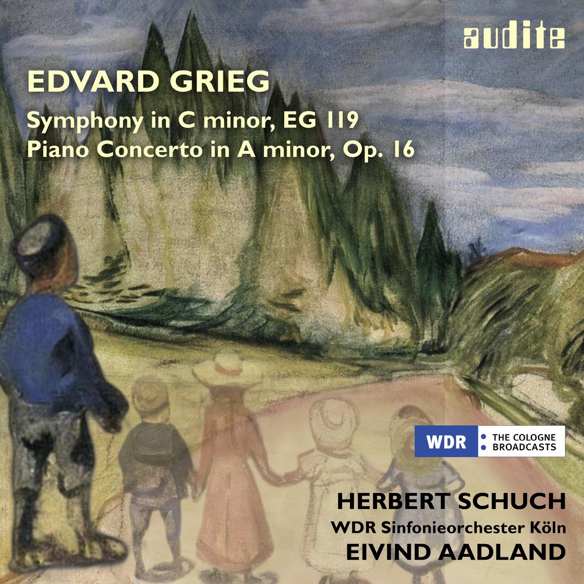 Grieg: Symphony in C Minor & Piano Concerto, Op. 16 (Vol. IV of Grieg's Complete Symphonic Works) by Herbert Schuch, WDR Sinfonieorchester Köln & Eivind Aadland album cover