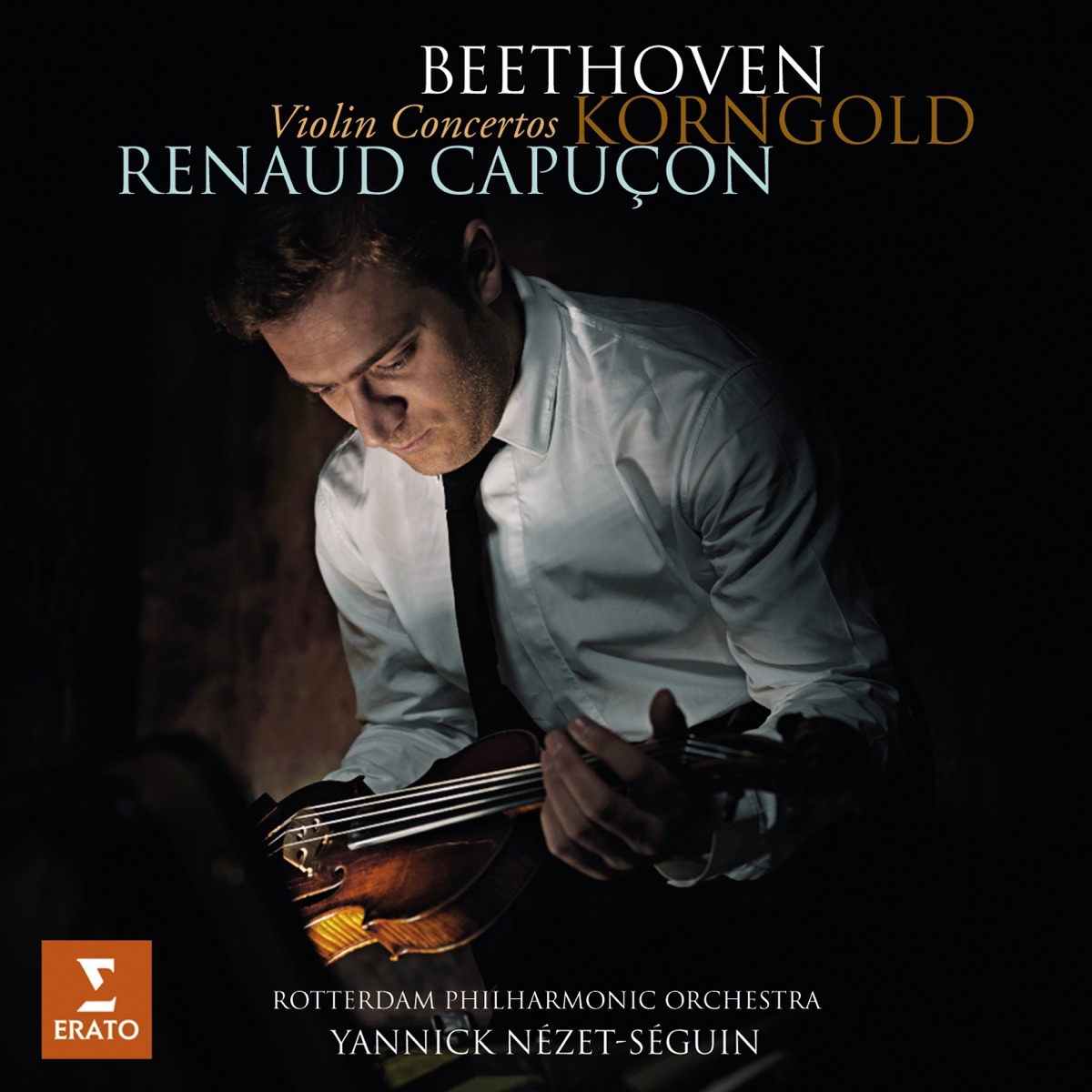 Beethoven & Korngold: Violin Concertos by Renaud Capuçon, Rotterdam Philharmonic Orchestra & Yannick Nézet-Séguin album cover