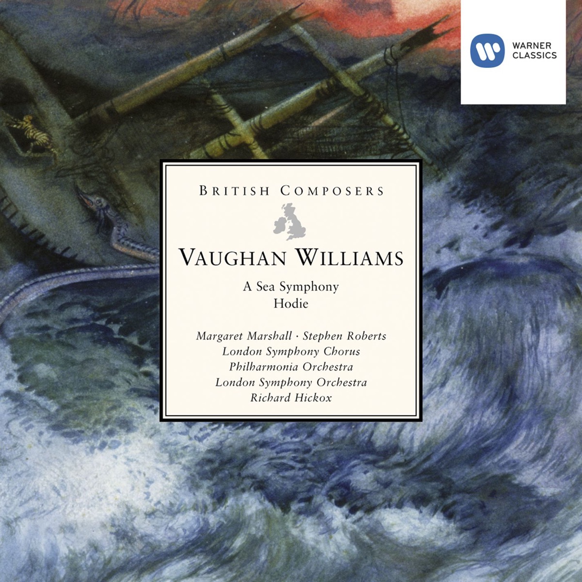 Vaughan Williams: A Sea Symphony & Hodie by Richard Hickox & Philharmonia Orchestra album cover